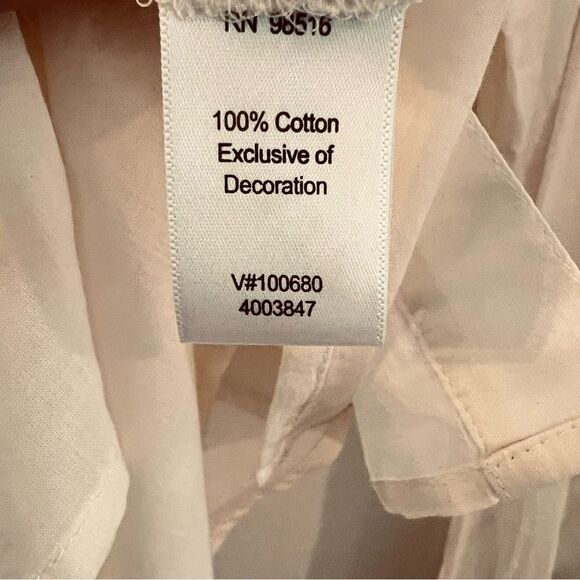 Coldwater Creek Blouse Womens  Ivory Size Medium Cottagecore Lightweight Romance - Picture 6 of 8